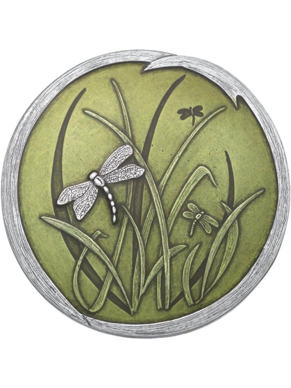 Handcrafted Pewter Green Dragonfly Pocket Mirror | Unique Gift for Her